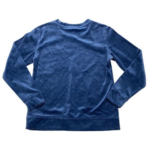 Karen Scott Petite Sweatshirt Top Women's XS‎ Blue Velour Soft Relaxed Crewneck - Picture 4 of 9